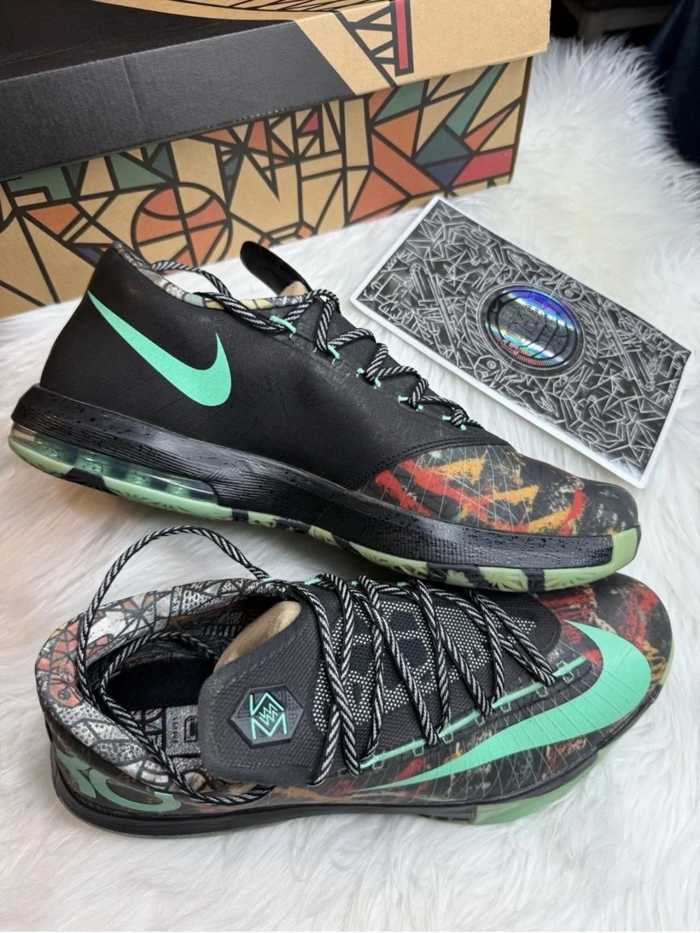 Nike KD basketball sneakers mint green & black